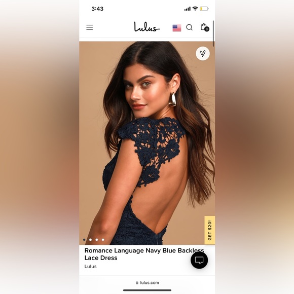 Navy blue lulus dress size S - Picture 2 of 5